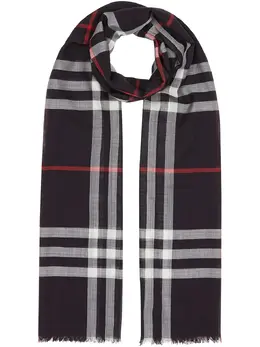 Burberry: Синий шарф 