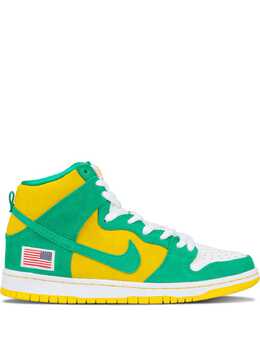 Nike: Зелёные кроссовки  Dunk High Pro SB