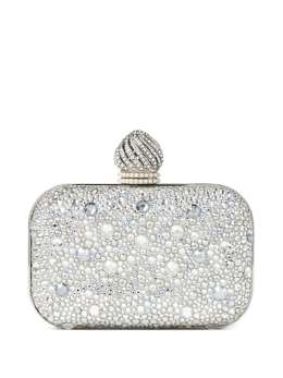 Jimmy Choo: Серебристый клатч  Cloud