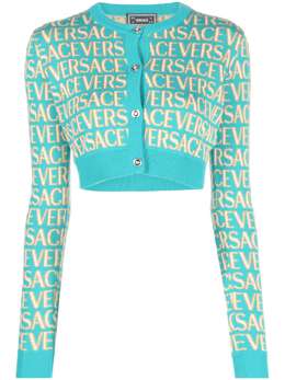 Versace: Голубой кардиган 