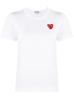 Comme Des Garçons Play: Белая футболка  Double Heart