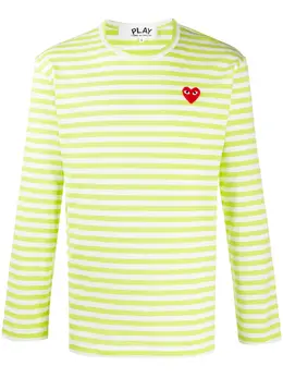 Comme Des Garçons Play: Футболка  Heart в полоску