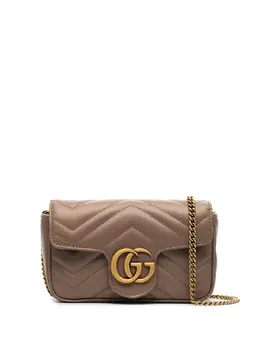 Gucci: Коричневая сумка через плечо  GG Marmont