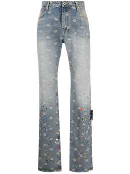 Off-White: Жаккардовые джинсы  Splatter