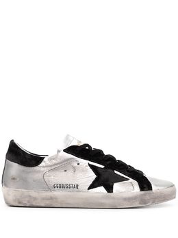 Golden Goose: Серебристые кроссовки  Super Star