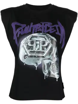 Philipp Plein: Майка  Skull с принтом