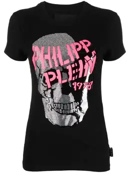 Philipp Plein: Футболка  Skull с v-образным вырезом