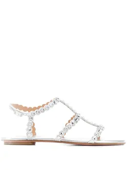 Aquazzura: Серебристые сандалии 