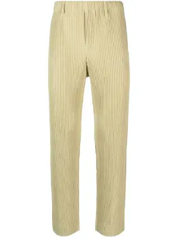 Homme Plissé Issey Miyake: Зелёные брюки 