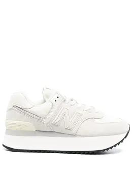 New Balance: Белые кроссовки  574
