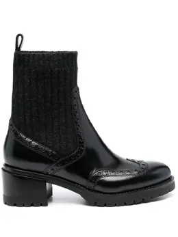 Santoni: Чёрные ботинки 