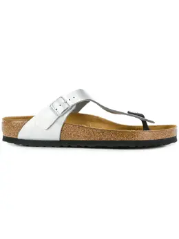 Birkenstock: Серебристые сандалии  Gizeh