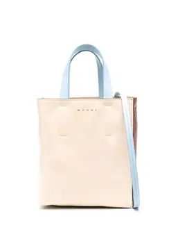 Marni: Светлая сумка-шоппер  Museo Soft