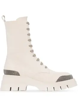 Brunello Cucinelli: Белые ботинки 