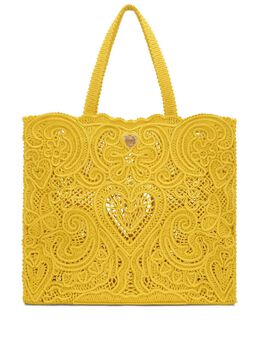 Dolce & Gabbana: Жёлтая сумка-шоппер  Beatrice