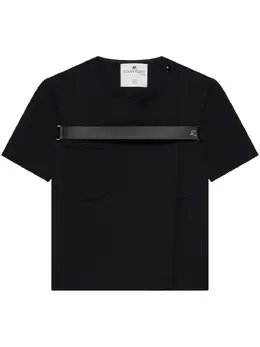 Courrèges: Чёрная футболка 