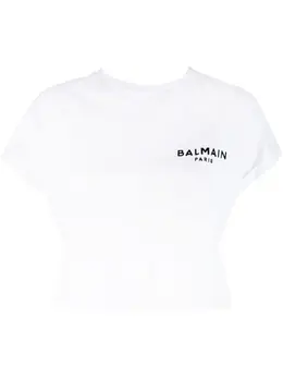 Balmain: Белая футболка 