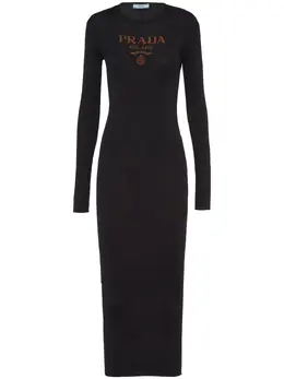 Prada: Платье с принтом 