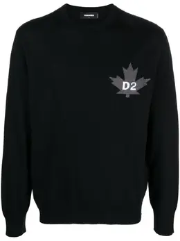 Dsquared2: Чёрный свитер  Maple Leaf