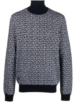 Balmain: Синий свитер 