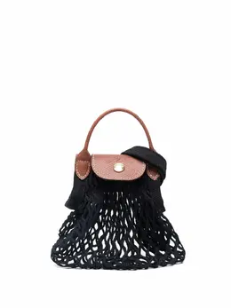 Longchamp: Чёрная сумка  Le Pliage