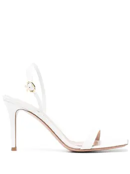 Gianvito Rossi: Белые сандалии  Ribbon
