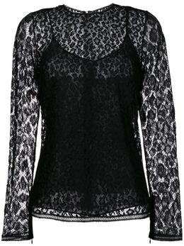 Givenchy: Чёрный топ 