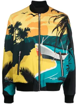 Balmain: Куртка с принтом 
