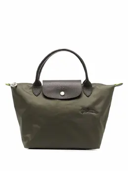 Longchamp: Зелёная сумка на руку  Le Pliage