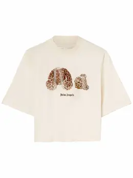 Palm Angels: Футболка с леопардовым принтом 