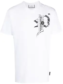 Philipp Plein: Белая футболка  Gothic Plein