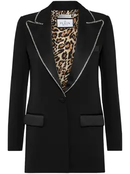 Philipp Plein: Чёрный жакет  Crystal