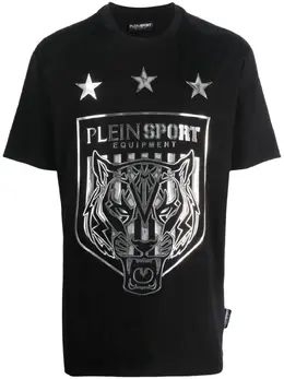 Plein Sport: Футболка с тигровым принтом 