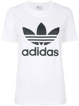 Adidas: Белая футболка  Originals Trefoil