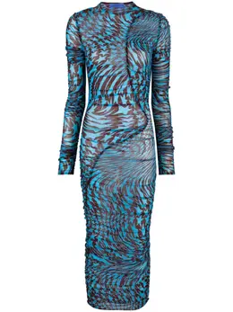 Mugler: Платье с принтом 