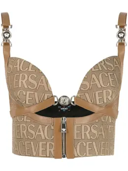 Versace: Коричневый топ 