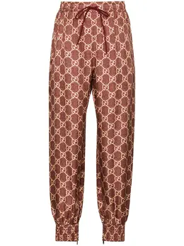 Gucci: Красные брюки  GG Supreme