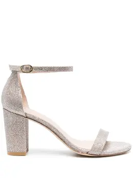 Stuart Weitzman: Серебристые сандалии  Nearlynude