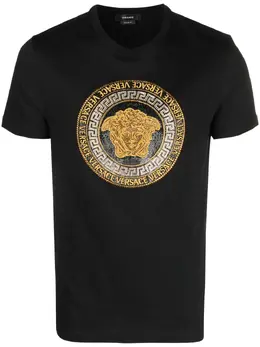 Versace: Футболка  Medusa со стразами