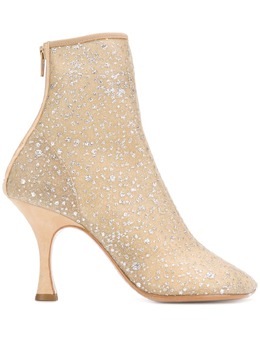 Mm6 Maison Margiela: Бежевые ботинки 