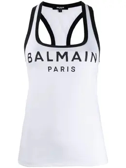 Balmain: Майка с принтом 