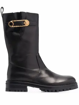 Versace: Чёрные ботинки  Safety Pin