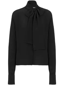 Balmain: Блуза с бантом 