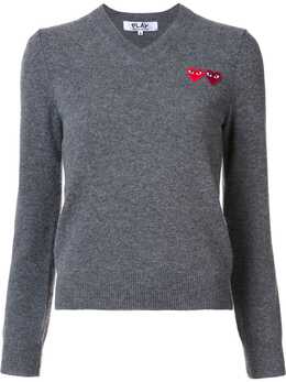 Comme Des Garçons Play: Свитер  Double Heart с v-образным вырезом