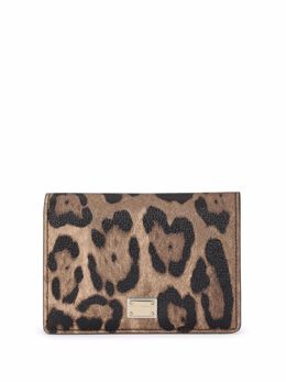 Dolce & Gabbana: Кошелёк с леопардовым принтом 