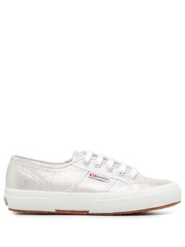 Superga: Серебристые кроссовки 