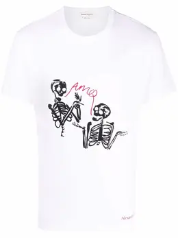 Alexander McQueen: Футболка  Skeleton с принтом