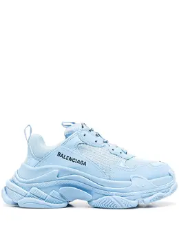 Balenciaga: Светлые кроссовки  Triple S