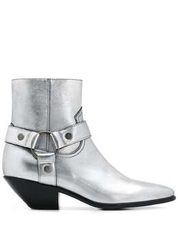 Saint Laurent: Серебристые ботинки  West Harness