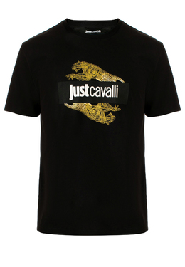 JUST CAVALLI: Чёрная футболка 